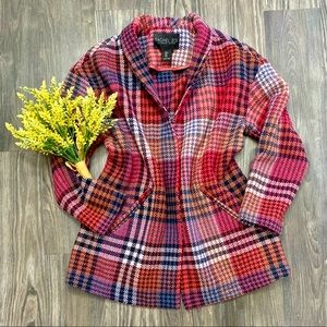 NWOT Rachel Zoe plaid tweed wool jacket